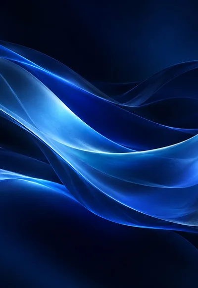 Luminous blue ribbons, flowing through the quiet of midnight.