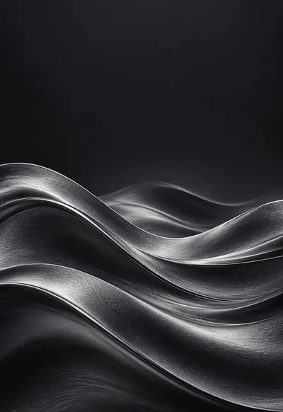 Layered graphite waves leave a calm charcoal sky above.
