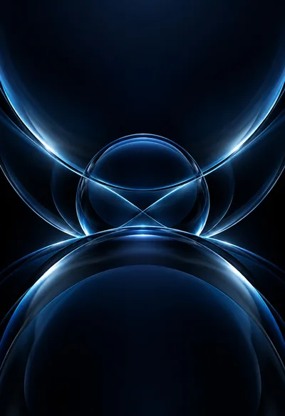 Blue glass curves emerge from the quiet of midnight.