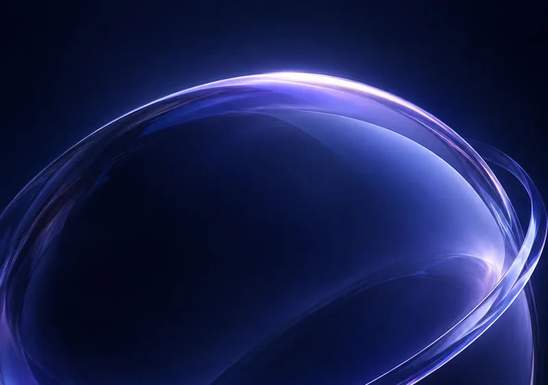 A violet glass orbit glows against a quiet navy background. — Inner Display