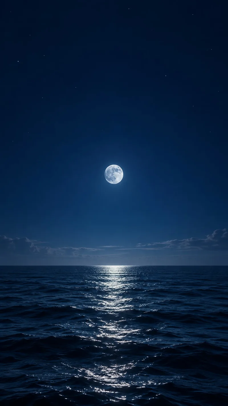 A small moon lights the open space above a midnight sea. — iPhone 18 Pro Max