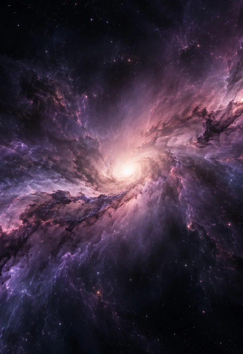 Violet stardust drifting through the quiet depths of space. — Cover Display